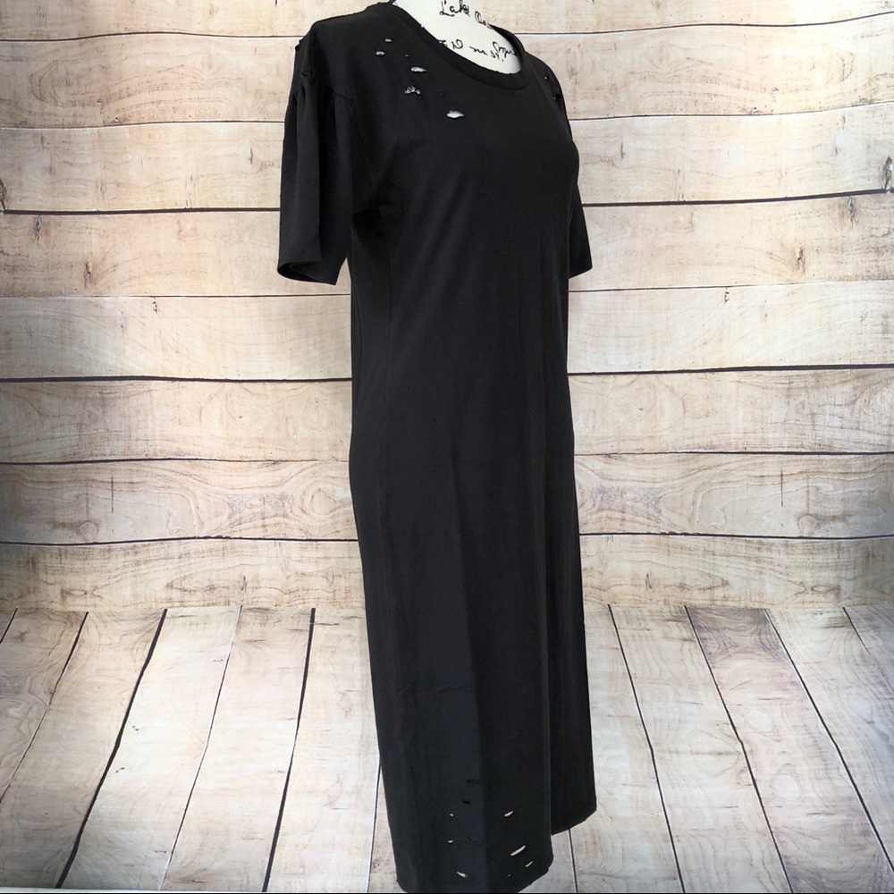 Abound Distressed Black Midi Dress Size L - Picture 9 of 14